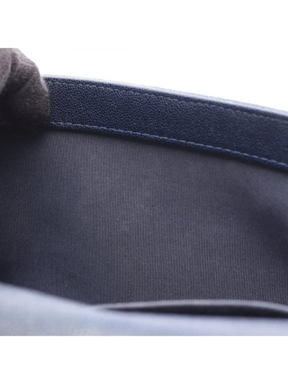 Chanel Shoulder Bag Boy Navy Caviar Leather Boy Chain